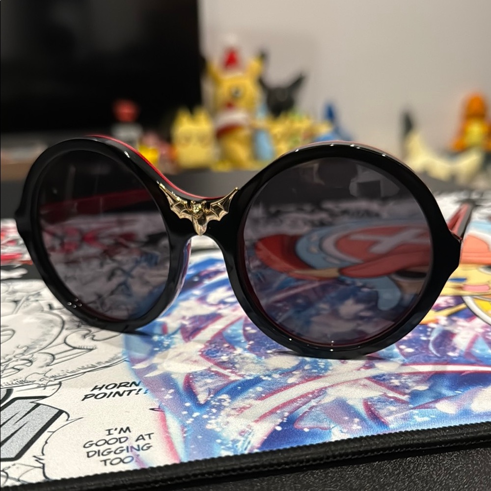 Kat Von D Batcave Sunglasses in Black & Red